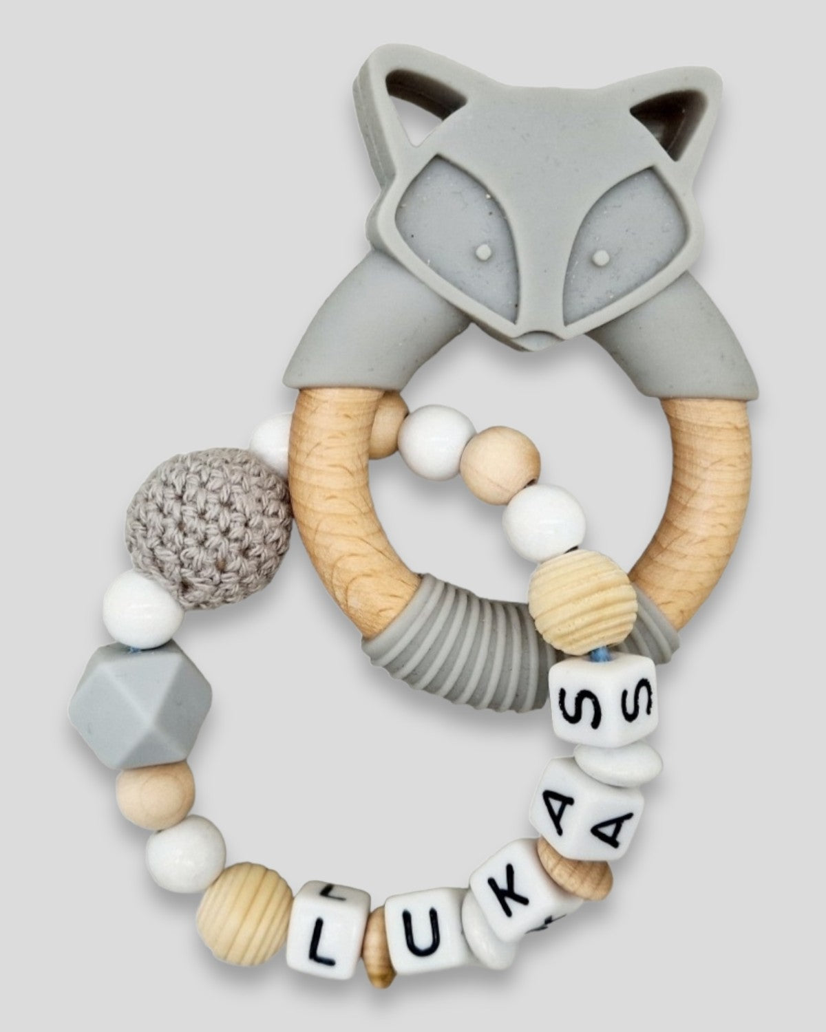 Silikon Fuchs Greifling mit Namen |kreativcathi.de