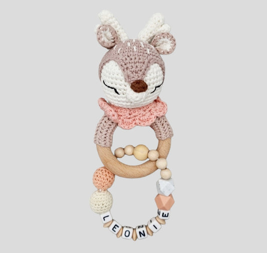 Reh Babyrassel Greifling mit Namen |kreativcathi