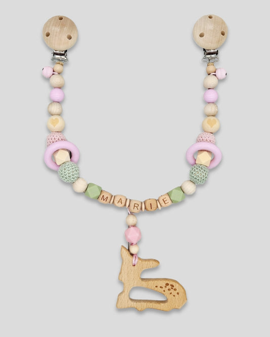 Kinderwagenkette mit Namen Reh Herz|kreativcathi