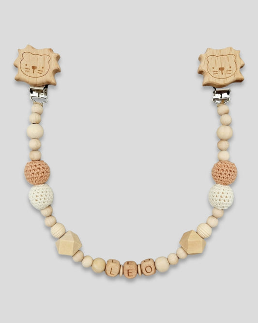 Kinderwagenkette mit Namen Löwe Naturtöne|kreativcathi