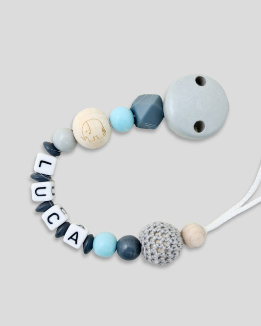 Elefant Schnullerkette mit Namen Geschenk zur Geburt |kreativcathi