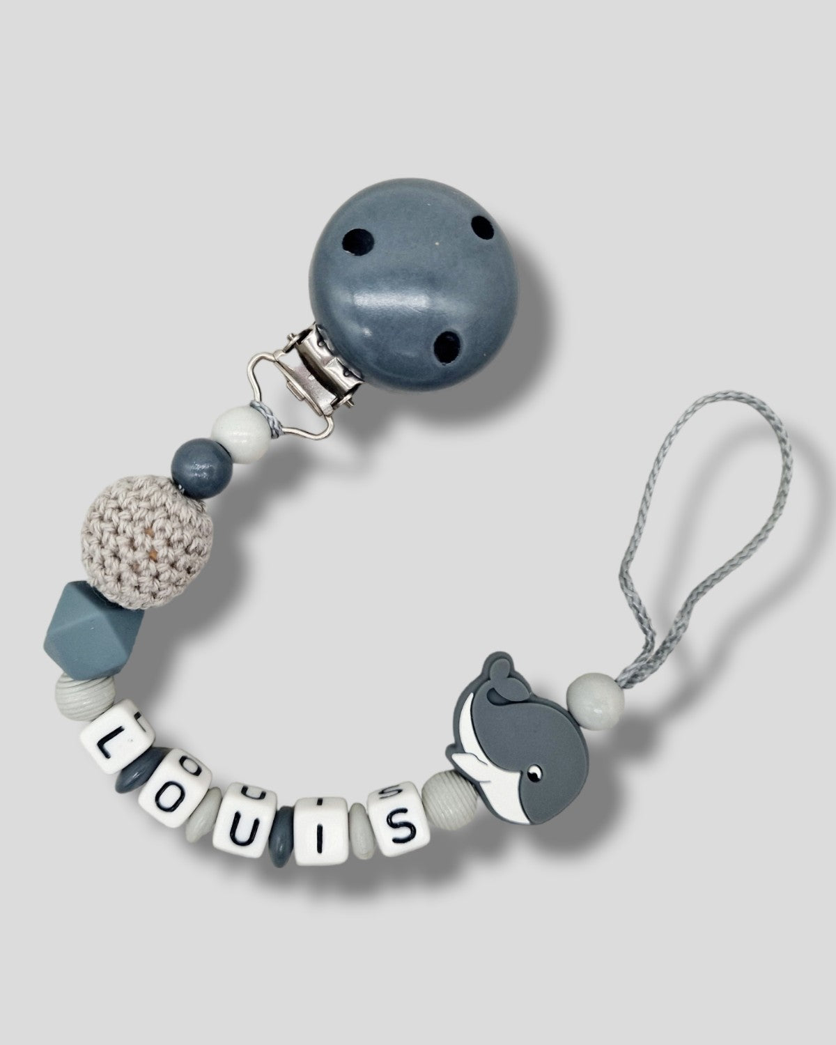 Schnullerkette mit Namen Silikon Wal |kreativcathi