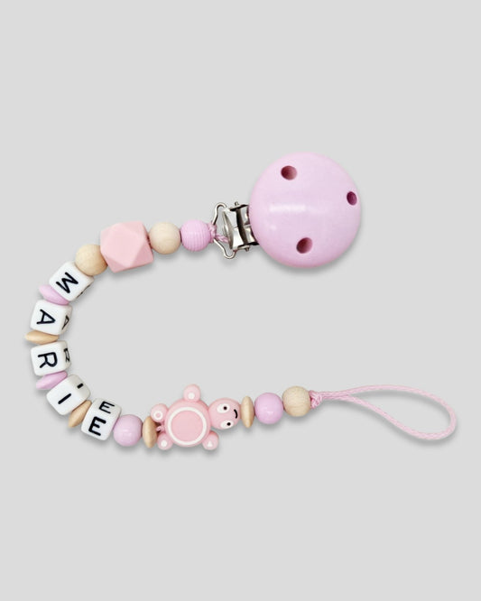 Schnullerkette mit Namen Silikon Schildkröte