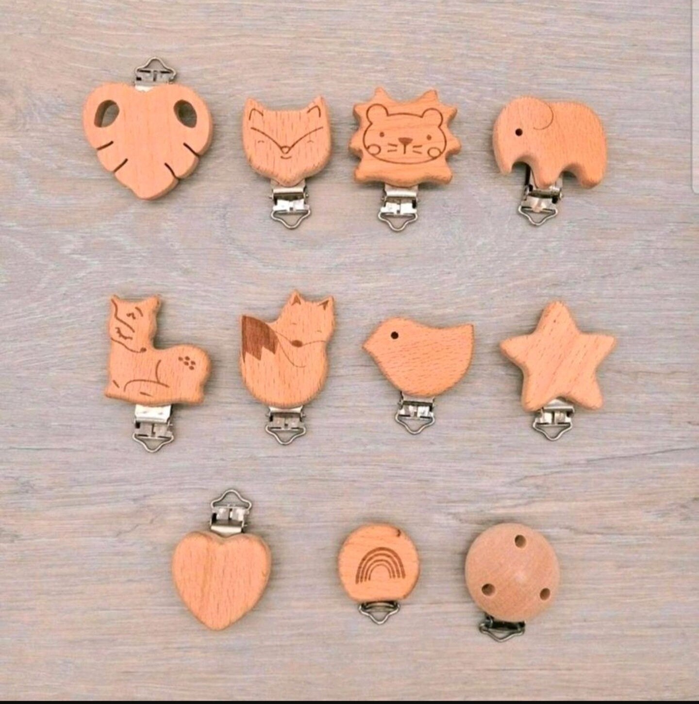 Schnullerkette nach deinem Wunsch Lint Weiß Natur Geschenk zur Geburt Junge Mädchen