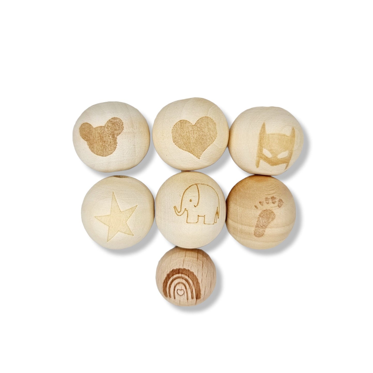 Schnullerkette nach deinem Wunsch Herz  Natur Braun Geschenk zur Geburt Junge Mädchen