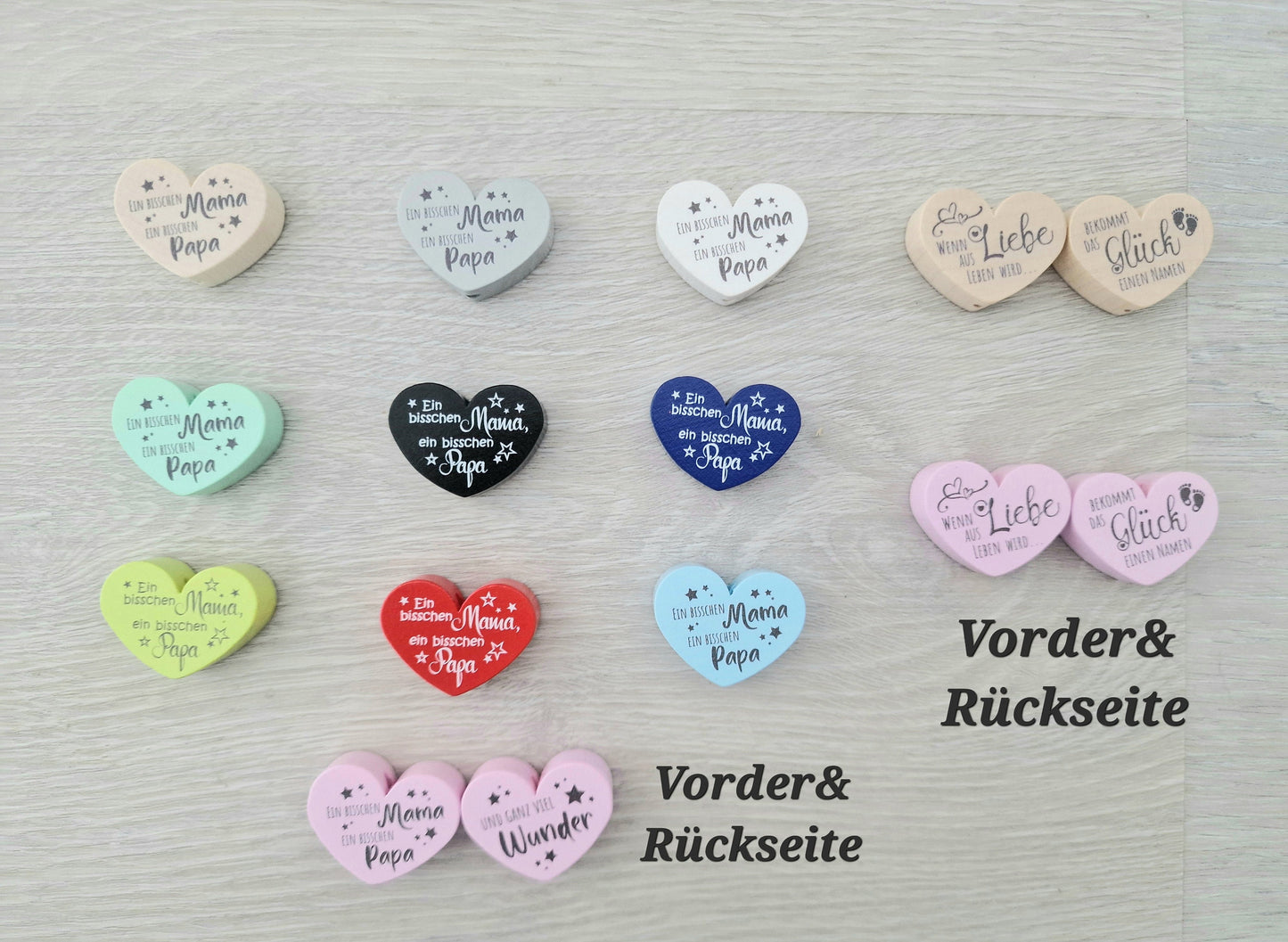 Schnullerkette mit Namen| Reh| Herz mit Spruch |Wenn aus Liebe Leben wird .. bekommt das Glück einen Namen| Geschenk zur Geburt