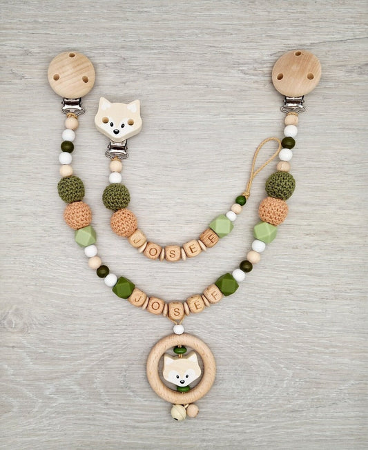 Schnullerkette mit Namen Kinderwagenkette mit Namen Babygeschenk Geschenk zur Geburt Mädchen Junge