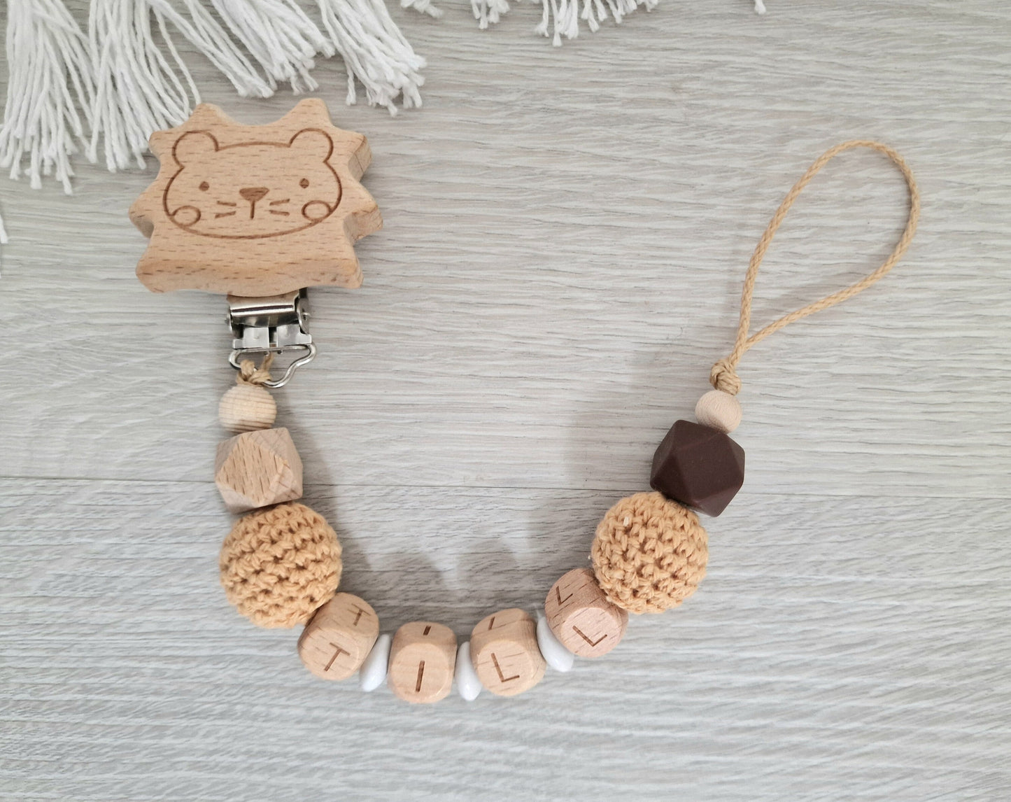 Schnullerkette mit Namen  Schnullerkette mit Namen nach Wunsch Geschenk zur Geburt Babygeschenk Junge Mädchen