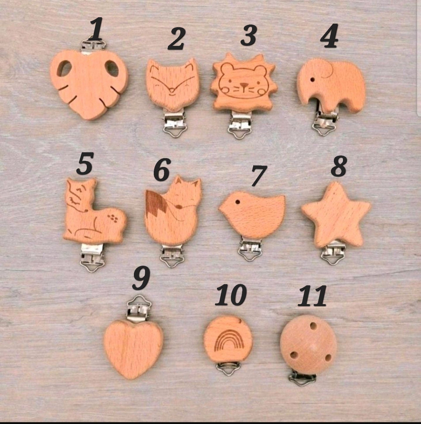 Schnullerkette mit Namen Reh Herz mit Spruch, Ein bisschen Mama, ein bisschen Papa und ganz viel Wunder, Geschenk zur Geburt Holz Blush