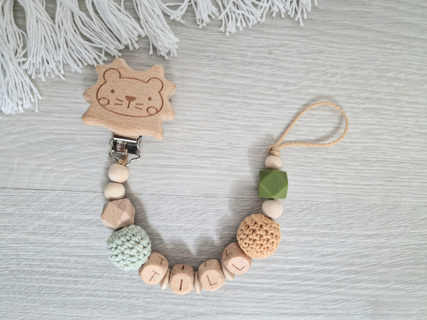 Schnullerkette mit Namen  Schnullerkette mit Namen nach Wunsch Geschenk zur Geburt Babygeschenk Junge Mädchen