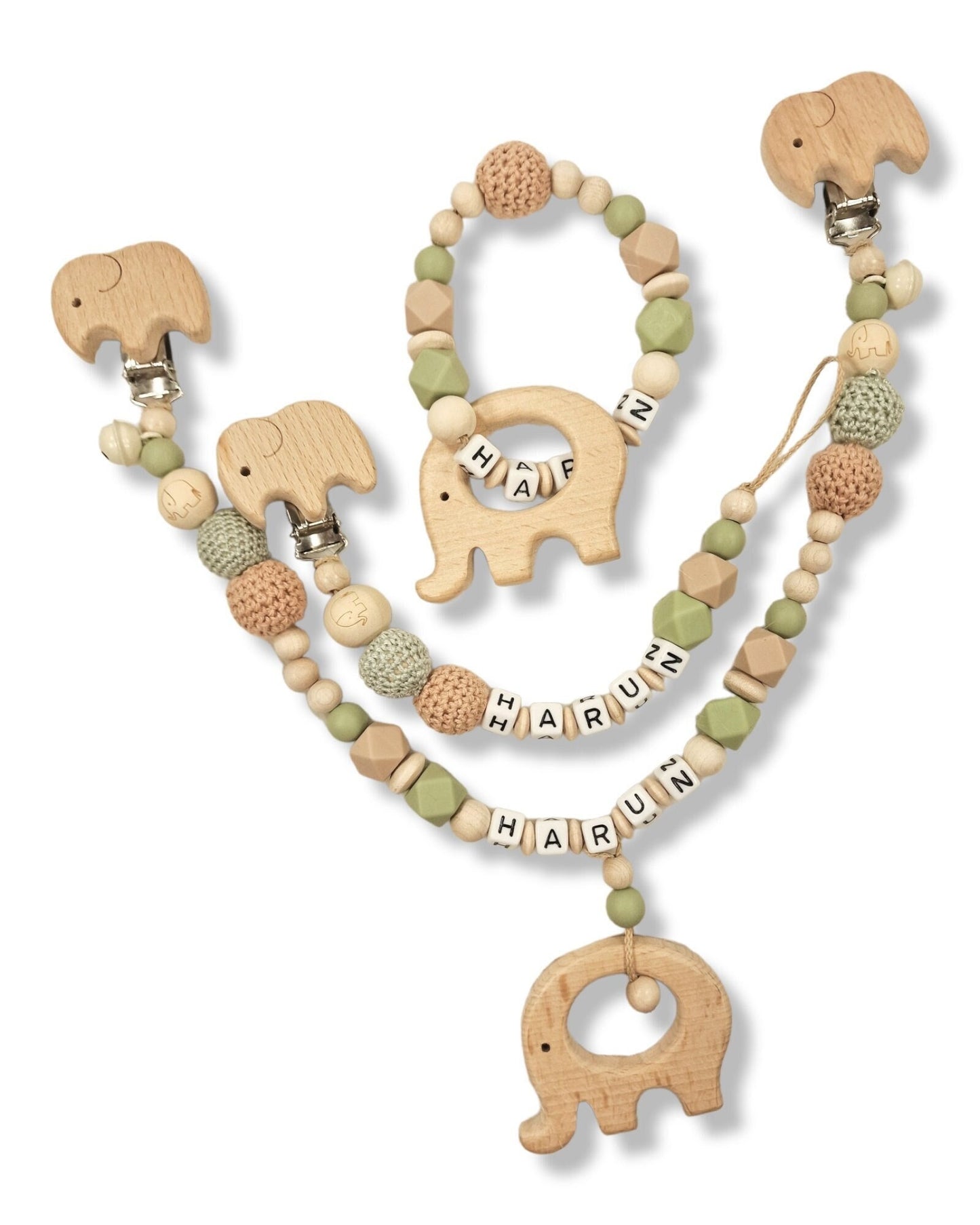 Schnullerkette Greifling Kinderwagenkette  Spar Set Junge Mädchen