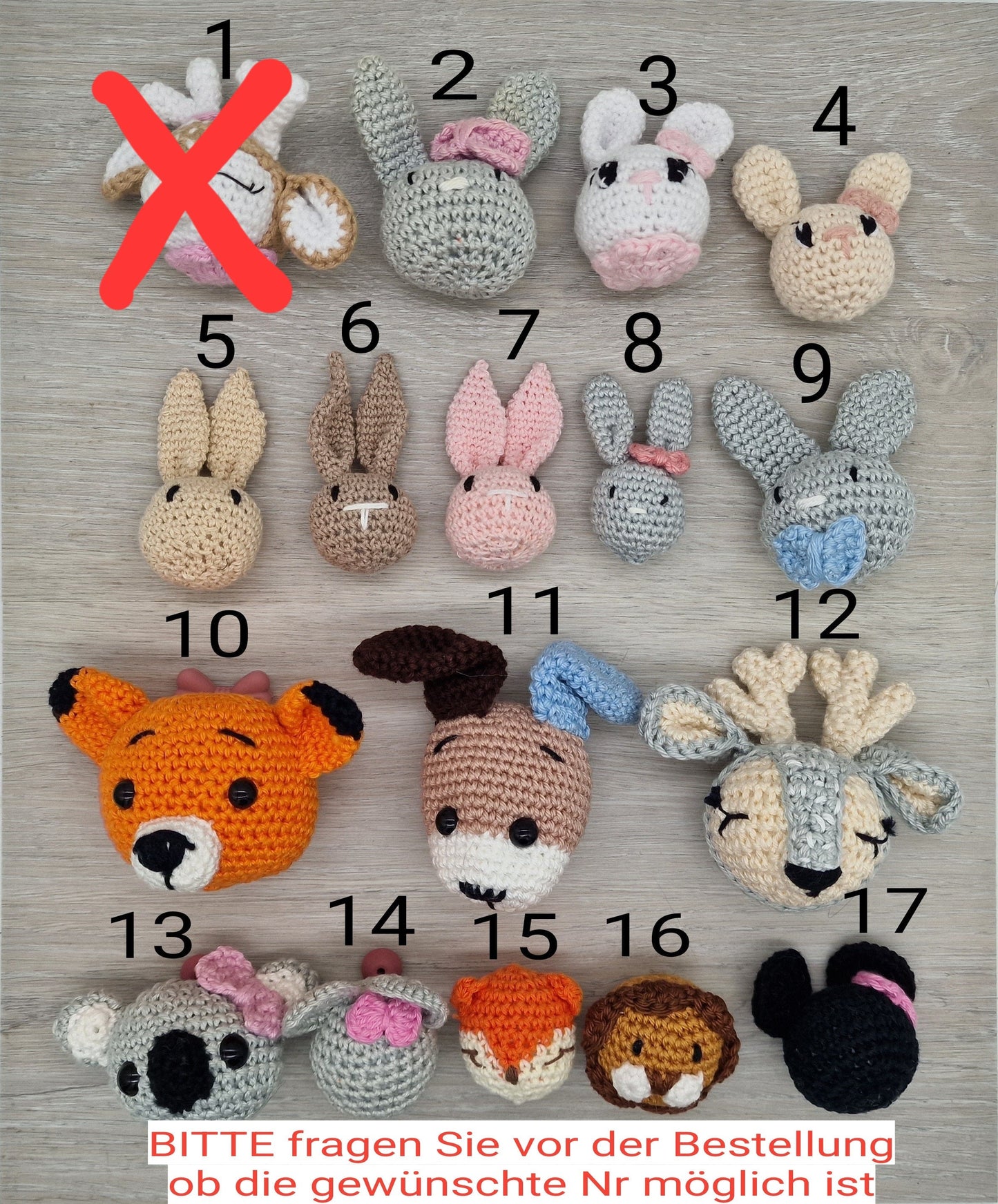 Schnullerkette mit Namen Reh | Häkeltier Reh | Schildkröte | Hase | Geschenk zur Geburt | Mädchen | Junge | individualisierbar