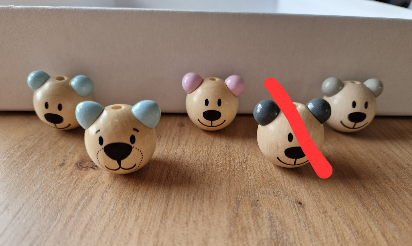 Schnullerkette Greifring mit Namen |Bär | Geschenk zur Geburt | Junge | Mädchen